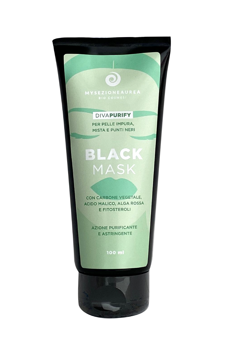 Black Mask maschera viso per pelle impura, mista e punti neri DIVA PURIFY