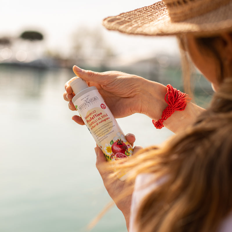 Shampoo protettivo capelli al sole ai fiori di melograno