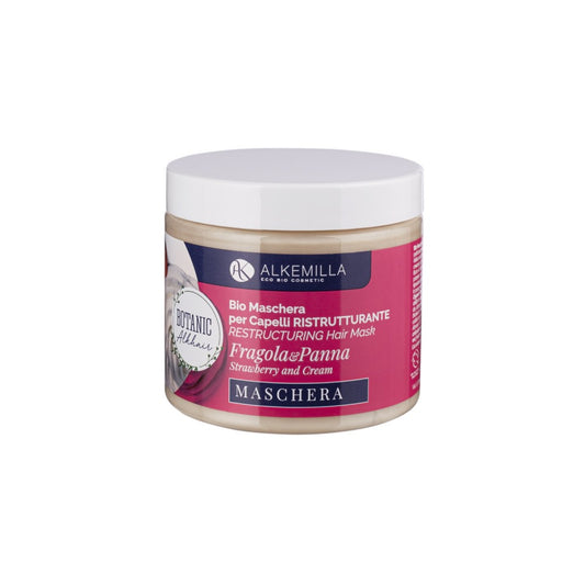 Bio Maschera Capelli Ristrutturante Panna e Fragola - Alkemilla